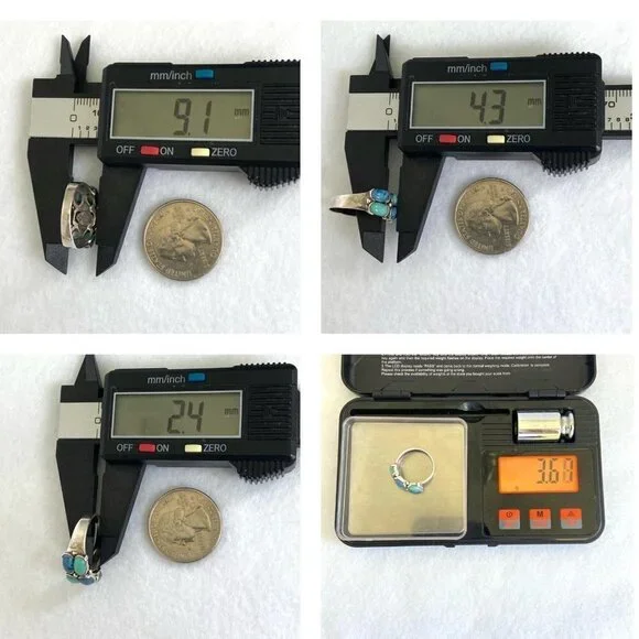 Premier Designs Sterling Silver 925 Simulated Turquoise Sodalite Band Ring 6.5 - Picture 10 of 16